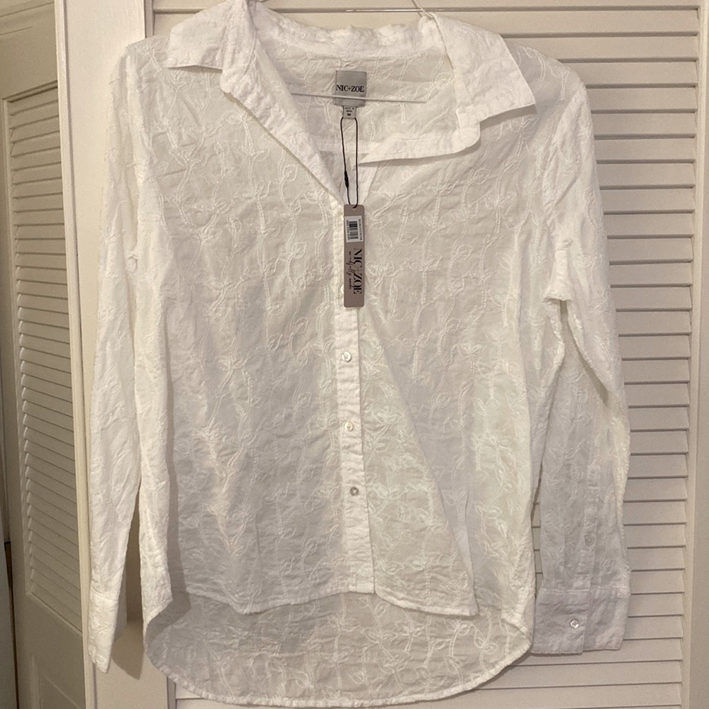 Nic + Zoe white blouse